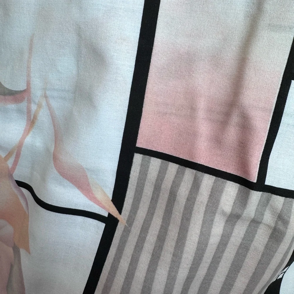 1980s Lily Art Deco King Set Pillowcases Euro Shams - Picture 4 of 9